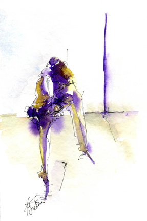 litho165-judo osotogari 24x32